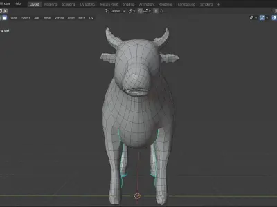 Cow base mesh Low-poly 3D model purchase