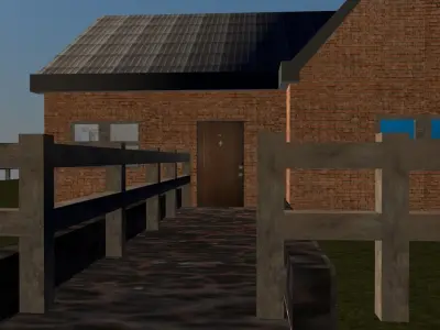 3 ROOMS  HOUSE Low-poly 3D model