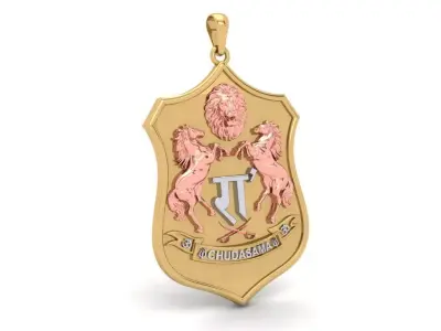 The RAA - With Horse and Lion - Chudasama - Pendant 3D print model