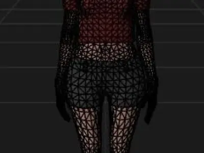 Beautiful Female Gangster Low-poly 3D model