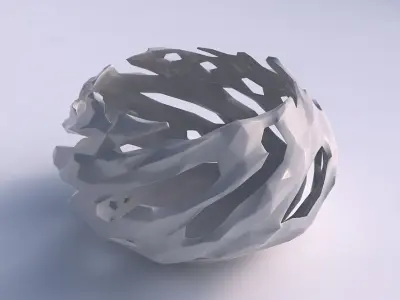 Bowl squeezed twisted with faceted cuts and bulges  3D print model