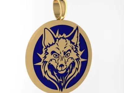 Wolf pendant 3D print model