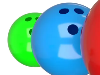 Bowling Ball Set Low-poly 3D model