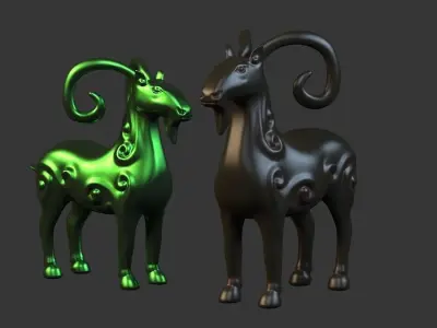 Decoration handicraft modern deer animal gift sheep 3D model