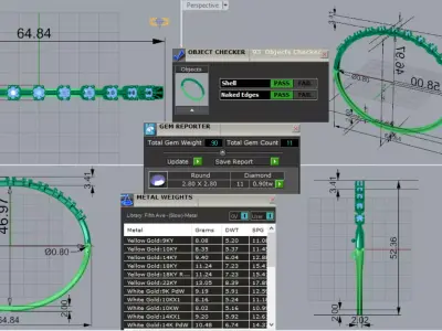 luxury Two-tone Gold Jewelry stl 3dm Bracelet bg0054 3D print model