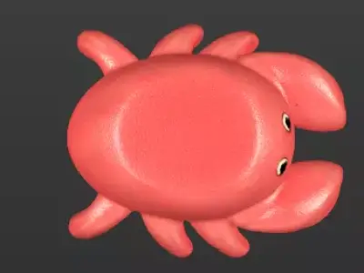 Cute Crab 3D Printable Toy Figure 3D print model