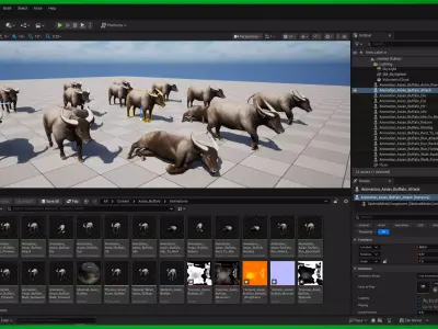 Asian Wild Buffalo Low-poly 3D model