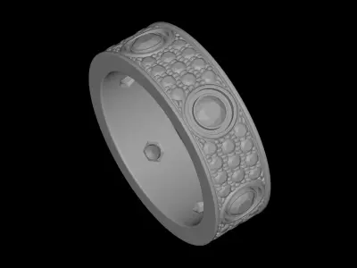AMOUR - RING - 6 DIAMONDS - CLASSIC VERSION 3D print model
