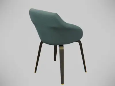Chair modern blue Low-poly 3D model
