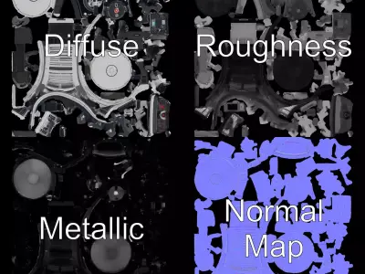 Futuristic Device Model Pack for SciFi Renderings Low-poly 3D model