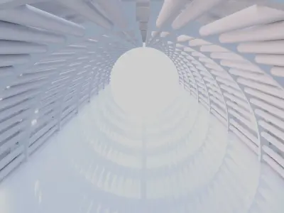 Tunnel arched structure with roof 3D model