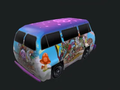 Low Poly Volkswagen Bus Low-poly 3D model