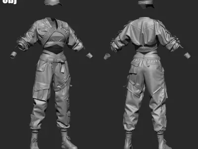 Girls outfit 8 - Marvelous Designer project and OBJ 3D model
