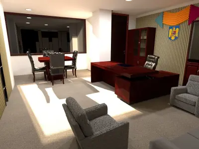 office with desk and chairs Free 3D model