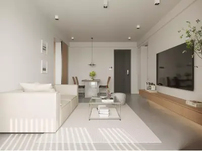 Modern living room dining room bedroom interior scenes 462 3D model