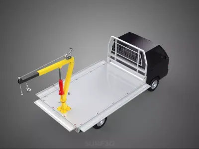 3 WAY WIDE DECK HYDRAULIC LIFT JIB CRANE DROP SIDE PICKUP TRUCK 3D model