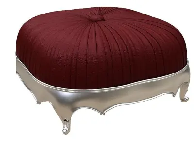 Classical Footstool Low-poly 3D model