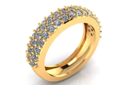 Women Ring 40 simple style diamond ring- band for women 3D print model