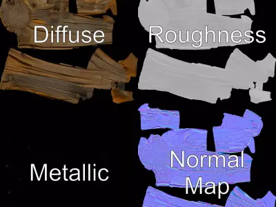 Rustic Driftwood model pack Low-poly 3D model