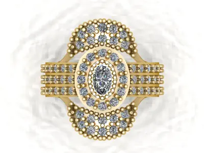 Filigree Diamond Ring 3d Printable Model 3D print model