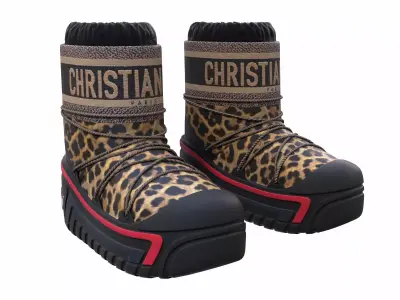 Dior Alps Snow Ankle Boots Black Low-poly 3D model