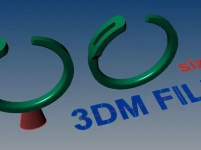 Safety Pin Style Band Ring Size7 3D print model