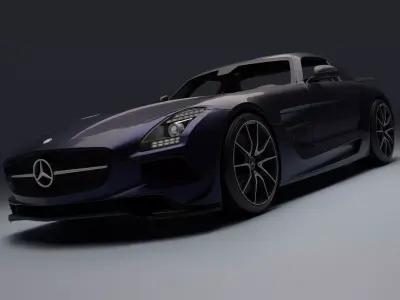 Mercedes-Benz SLS Black Series Low-poly 3D model