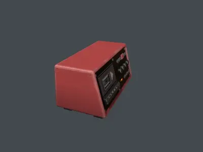 Red Police Tape Recorder Low-poly 3D model