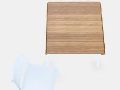 IKEA PS 2012 - TEODORES table and 2 chairs Low-poly 3D model