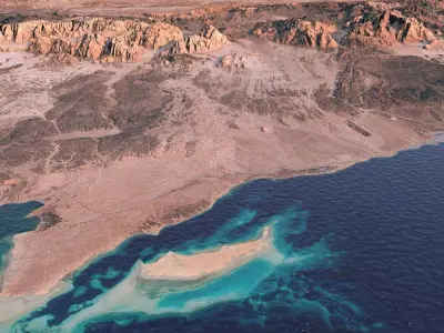 NEOM LINE city terrain model in Saudi Arabia desert 3D model