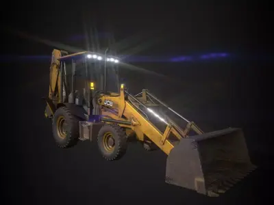JCB Backhoe Loader model Low-poly 3D model 3D model