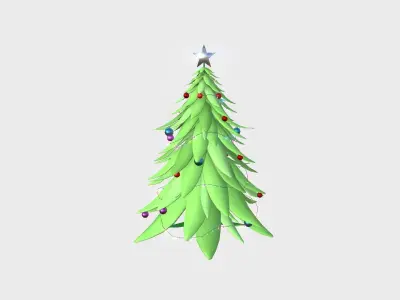Christmas Tree 06 Light Green - Cartoon Interior Decoration Low-poly 3D model