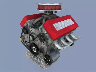 Car Engine Low-poly 3D model