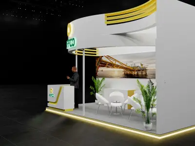 booth 6x3 open 3 side  3D model