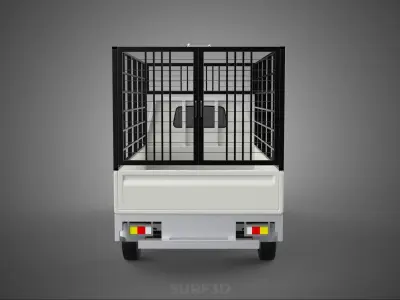 FARM CATTLE PICKUP CAR FLATDECK DELICA L300 TRUCK CAGE CARGO BED 3D model