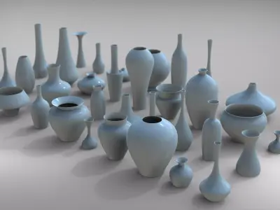 Vases Collection  Decorative Arts 3D model 37 pcs 3D model