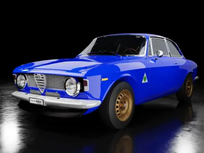 3D Game Ready Alfa Romeo GTA Car Model Low-poly 3D model