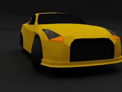 Low Poly Nissan GTR 2015 Sports Car Low-poly 3D model