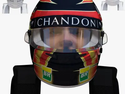 Vandorne helmet 2018 Low-poly 3D model