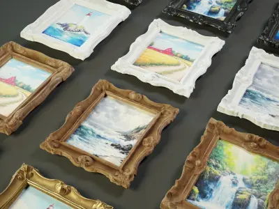 Picture Frames Collection PBR Low-poly 3D model