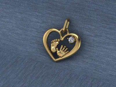 heart pendant 3D model