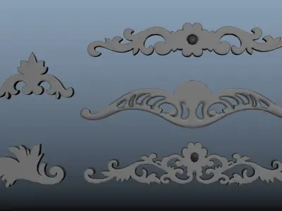 Gate Iron Flower Metal Art Decoration 3D model