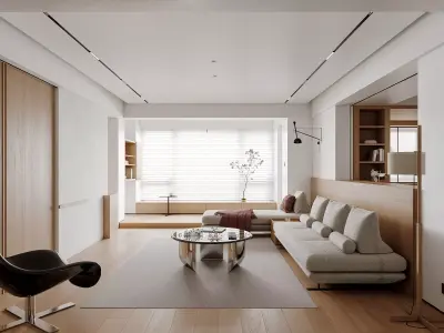 Modern living room dining room interior scenes 159 3D model