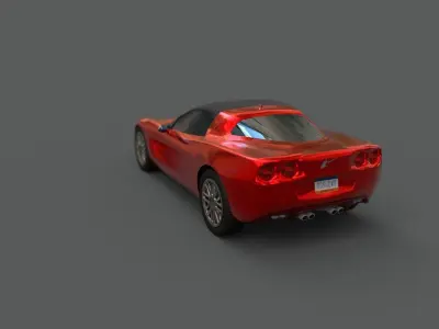 Corvette Replica Low-poly 3D model