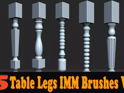 25 Table Legs IMM Brushes Vol 1 Low-poly 3D model
