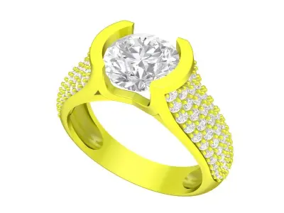 A7494 Fashion Diamond Women Ring 3D Model 3D print model