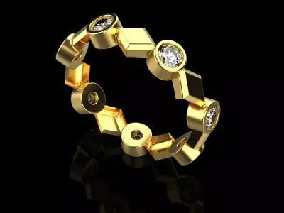 Rhombus ring model 316 3D print model