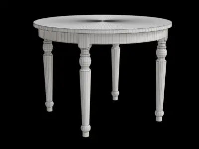 Transitional Style Wooden Round Table Low-poly 3D model