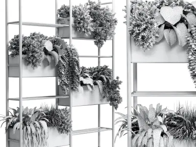 stand plant box Indoor plant 254 metal vase pot fern 3D model