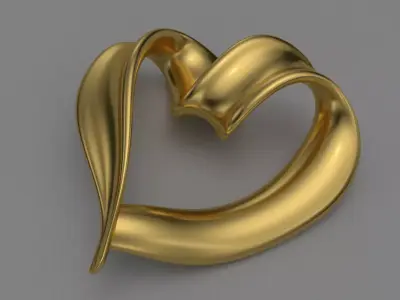 Heart Pendant 3D Model - Elegant Organic Jewelry - 3D Printable 3D print model